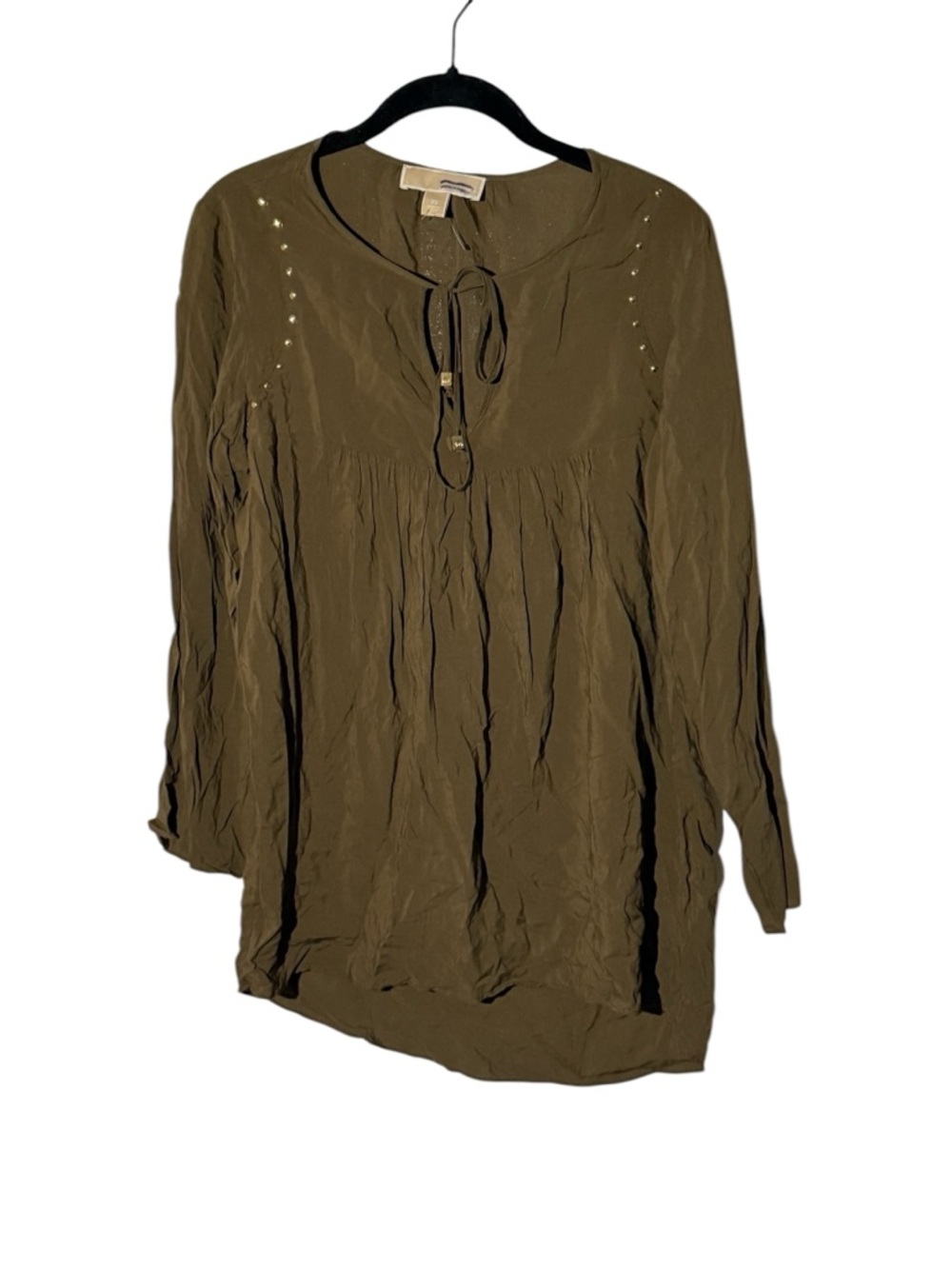 Michael Kors Size XS Olive Green Studded Top